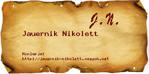 Jauernik Nikolett névjegykártya